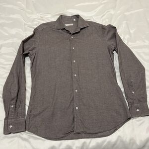 Luca Faloni Shirt Men’s 16/41 Long Sleeve Button Up Brushed Cotton Made In Italy